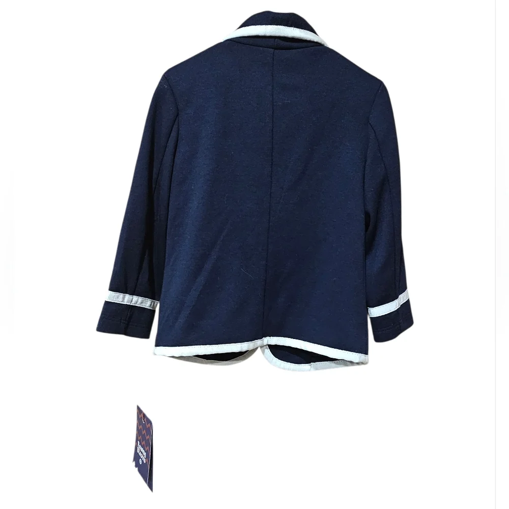 Navy Blue Kids Blazer with White‎ Trim